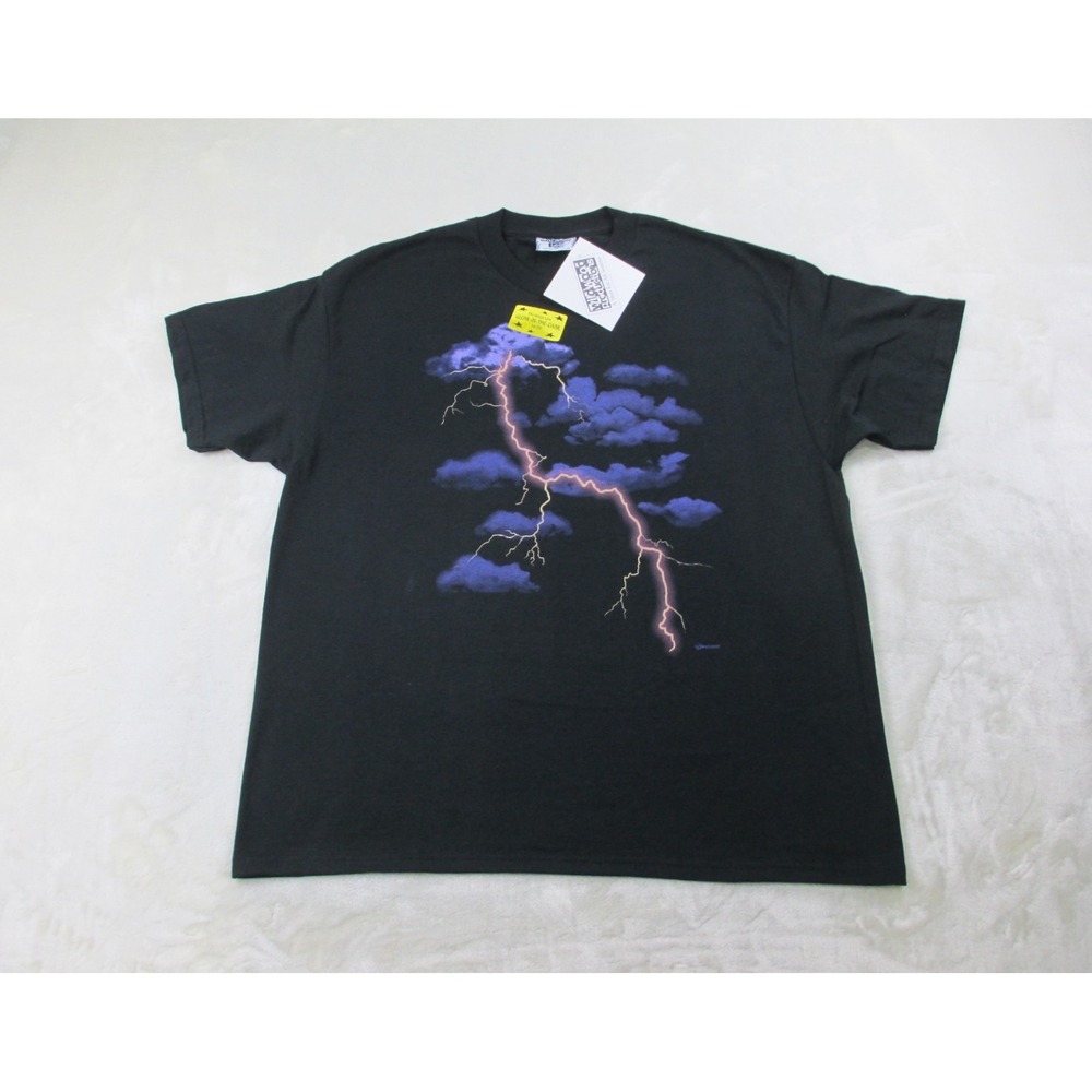 NEW VINTAGE Dan Gilbert Lighting Shirt Mens Extra Large‎ Black Nature Of Living*